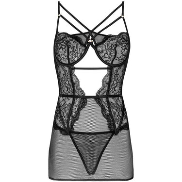 Set Sensuale in Pizzo e Rete Nera - Eleganza e Seduzione